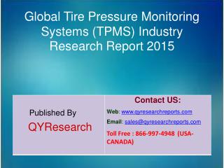 Global Tire Pressure Monitoring Systems (TPMS) Market 2015 Industry Growth, Outlook, Insights, Shares, Analysis, Study,