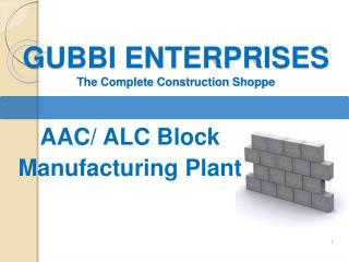 AAC Block Plant Consultant