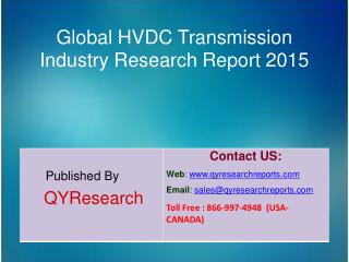 Global HVDC Transmission Market 2015 Industry Development, Research, Trends, Analysis and Growth