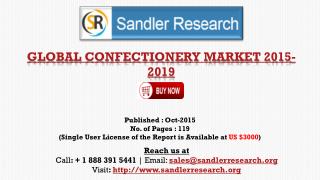 World Confectionery Market to Grow at 2.68% CAGR to 2019 Says a New Research Report