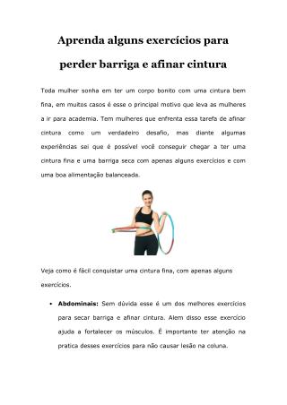 Exercícios para afinar a cintura