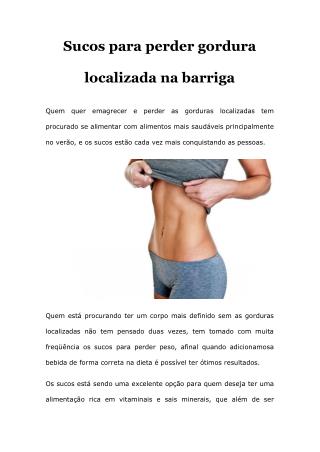 Sucos para perder gordura localizada na barriga