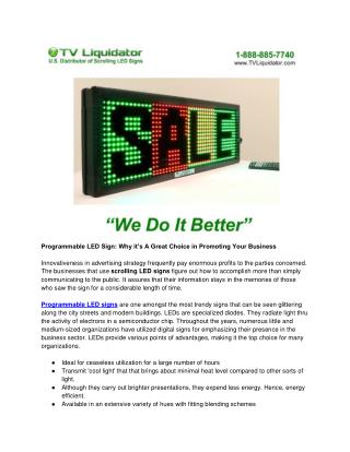 Programmable led sign why it’s a great choice in promoting your business