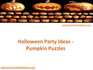 Halloween Party Ideas - Pumpkin Puzzles