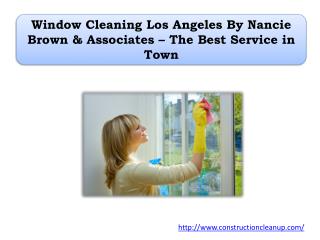 Window Cleaning Los Angeles By Nancie Brown & Associates – The Best Service in Town