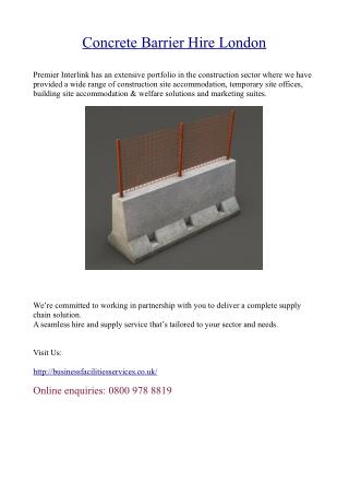 Concrete Barrier Hire London