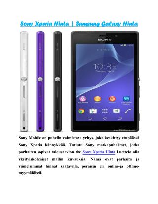 Sony Xperia Hinta | Samsung Galaxy Hinta