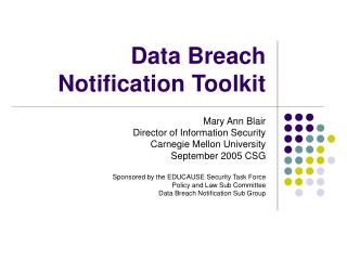 Data Breach Notification Toolkit