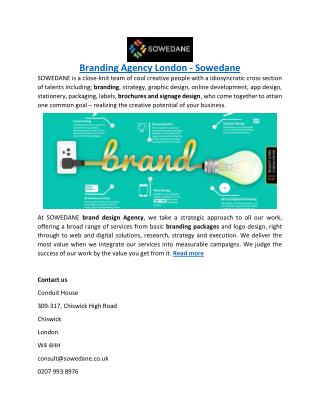 Branding Agency London - Sowedane