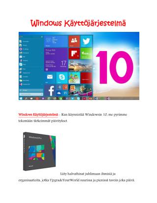 Windows Käyttöjärjestelmä