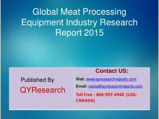 Global Meat Processing Equipment Market 2015 Industry Growth, Trends, Development, Research and Analysis