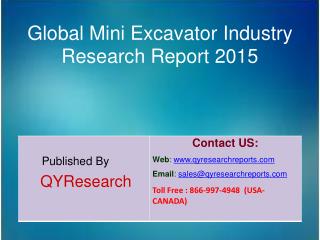 Global Mini Excavator Market 2015 Industry Growth, Trends, Analysis, Research and Development