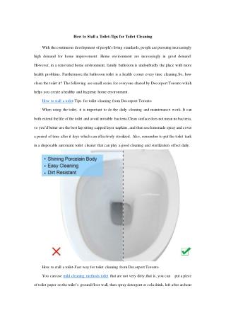 How to Stall a Toilet-Tips for Toilet Cleaning
