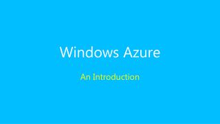 Intro. to Microsoft Azure PPT