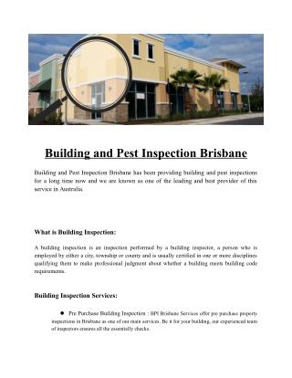 Buuilding and Pest inspection Brisbane