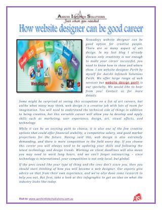 How website designer can be good career