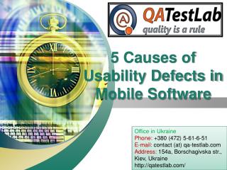 5 Causes of Usability Defects in Mobile Software