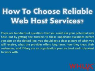 How To Choose Reliable Web Host Services?