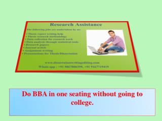 Do BBA in One Seating Without Going to College.