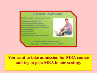 You want to take admission for MBA course