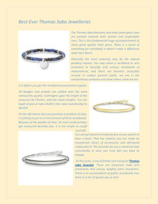 Best Ever Thomas Sabo Jewelleries
