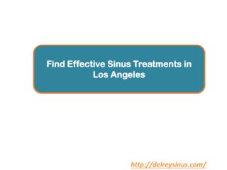 Find Effective Sinus Treatments in Los Angeles
