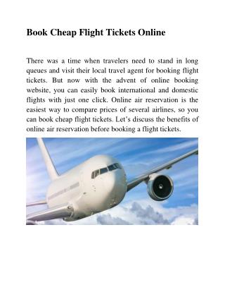 Book Cheap Flight Tickets Online