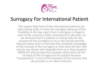 Surrogacy For International Patient