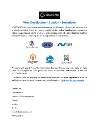 Web Development London - Sowedane