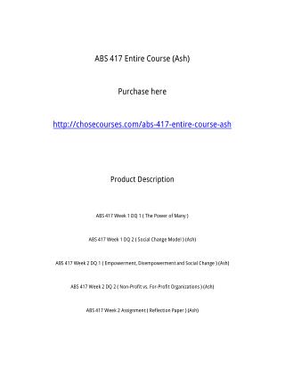 ABS 417 Entire Course (Ash)