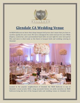 Glendale CA Wedding Venue