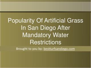 Popularity Of Artificial Grass In San Diego After Mandatory Water Restrictions