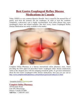 Best Gastro Esophageal Reflux Disease Medications in Canada