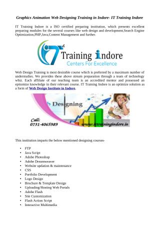 Best Web design training institute in Indore at IT Training Indore