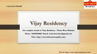 Vijay Residency - Virar, Mumbai - Price, Review, Floor Plan - Call @ 02261054600