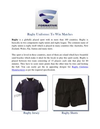 Rugby Uniforms Manufacturers | Custom Team Uniform Suppliers