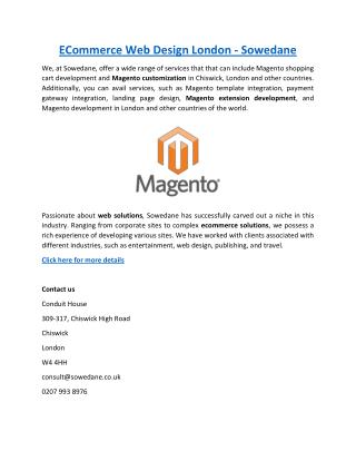 ECommerce Web Design London - Sowedane