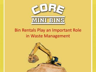 Bin Rentals Play an Important Role in Waste Management