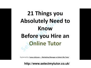 Hire an Online Tutor