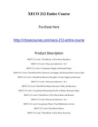 XECO 212 Entire Course