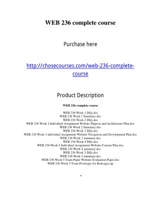WEB 236 complete course