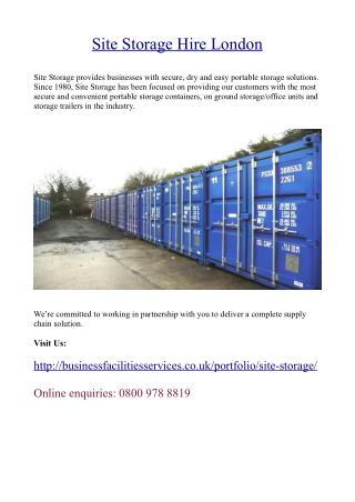 Site Storage Hire London