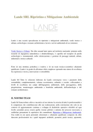 Lande SRL Ripristino e Mitigazione Ambientale