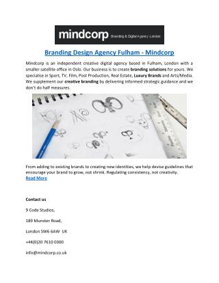 Branding Design Agency Fulham - Mindcorp