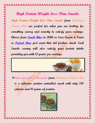 High Protein Weight Loss Plan Snacks