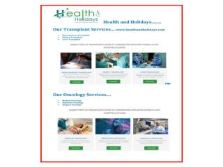 Healthandholidays-Our Core Services Organ transplant, Oncology, Orthopaedics, Cardiac India