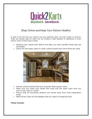 Shop Online and Keep Your Kitchen Healthy!
