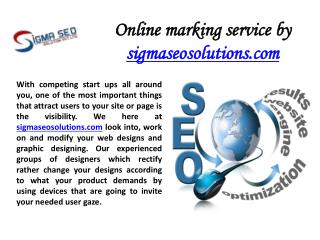 Online marking service by sigmaseosolutions.com