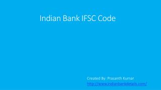 Indian Bank IFSC Code