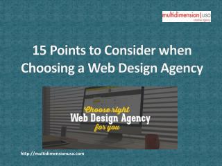 15 Points to Consider when Choosing a Web Design Agency